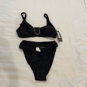 Nasty Gal Buckle detail high leg bikini brand new